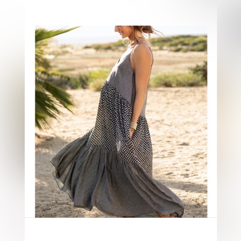 Hatch Maternity The Aida Floral Maxi Tiered Adjustable Maternity Dress